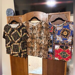 Set of Three ZARA wide cropped T-Shirts, size S